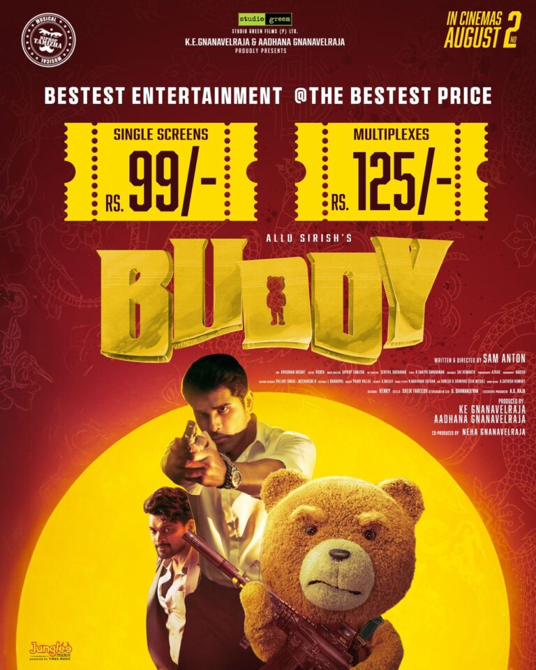 Allu Sirish’s “Buddy” Reduces Ticket Rates Ahead of Its Grand Theatrical Release on August 2