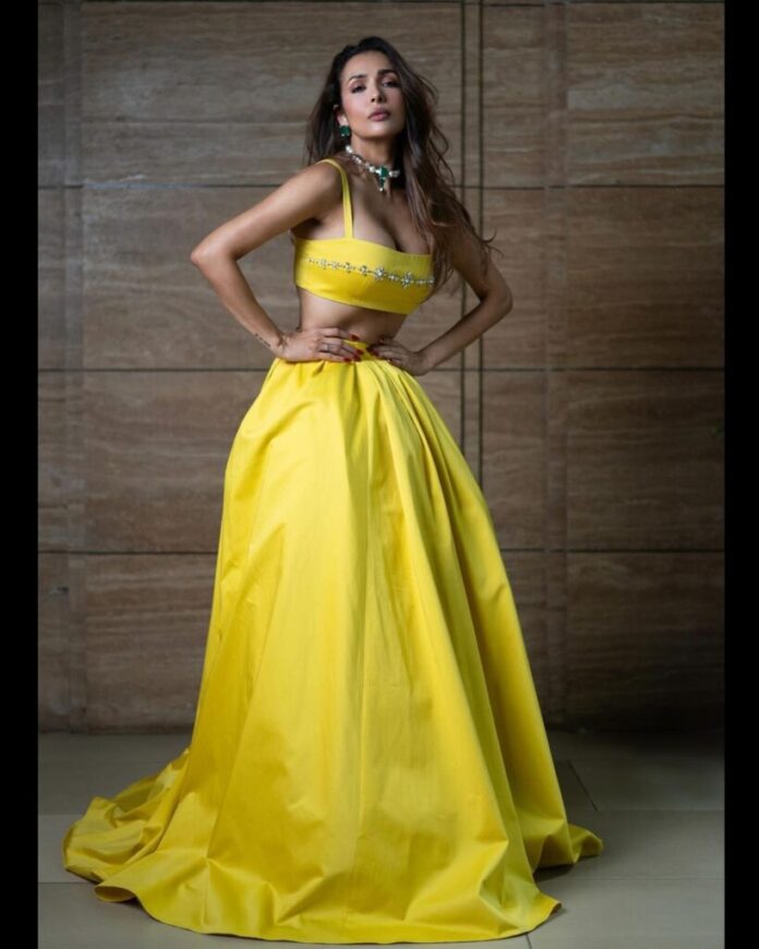 Malaika’s Glittering Glamour In Yellow - Gulte