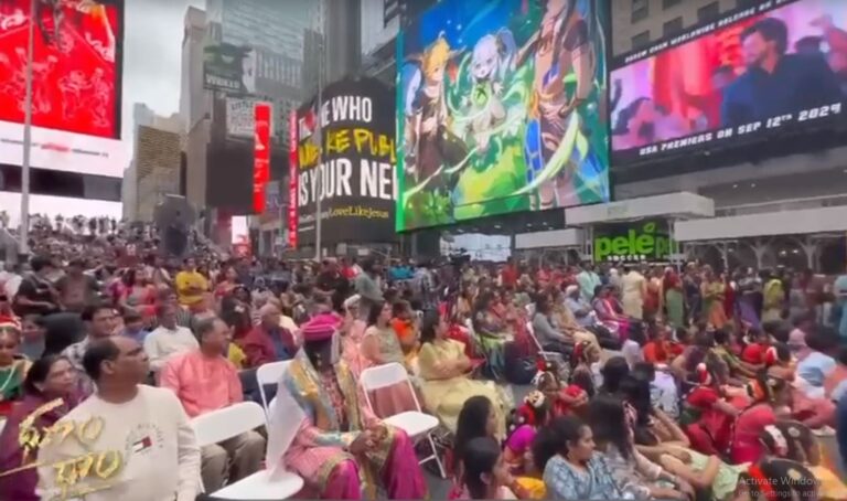 “Dhoom Dhaam” Mallepoola Taxi song screened at New York Times Square, NRI’s celebrated