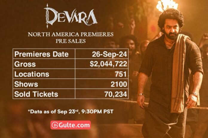 Devara Pre-Sales: NTR’s New Record In North America - Gulte