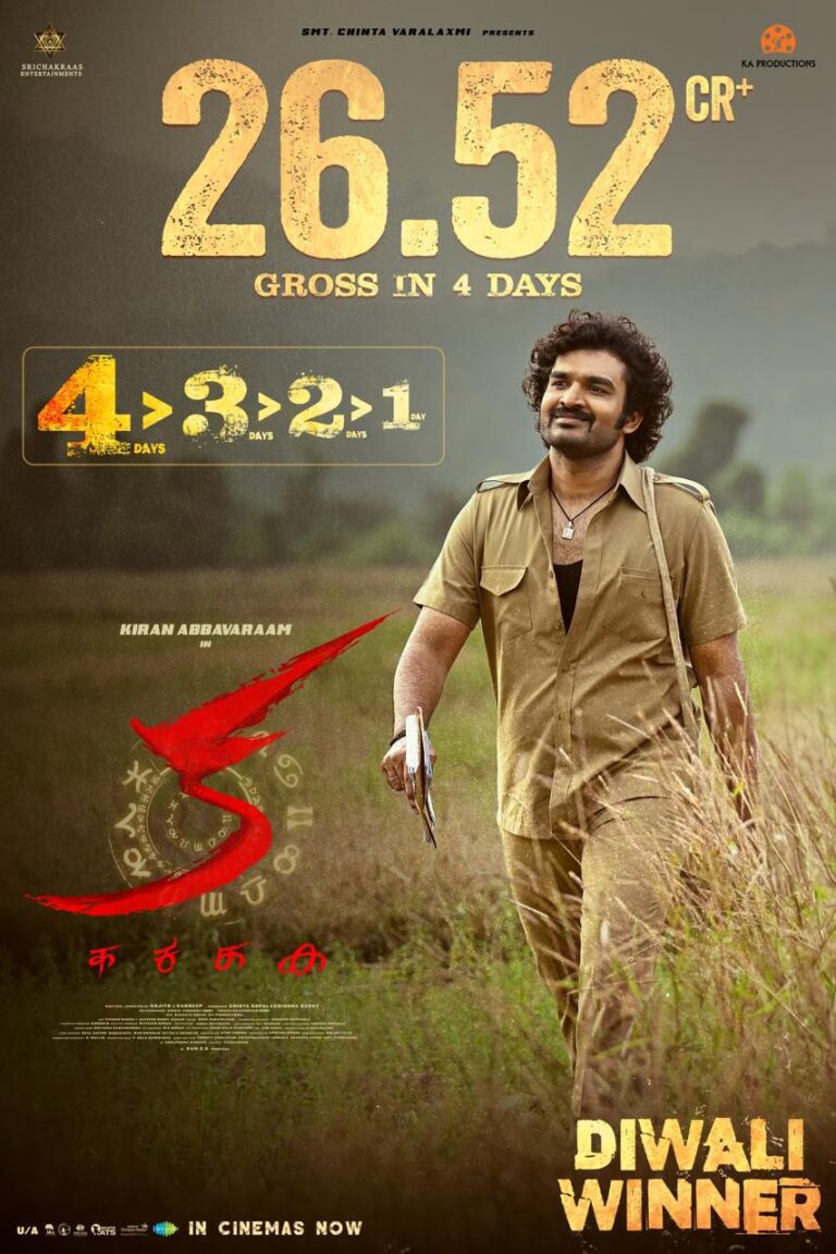 Kiran Abbavaram’s “KA” dominates The Box-office with Rs. 26.52 Crore gross in 4 Days