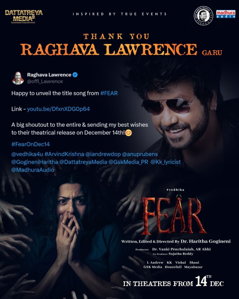 “Fear” Title Song launched by Raghava Lawrence