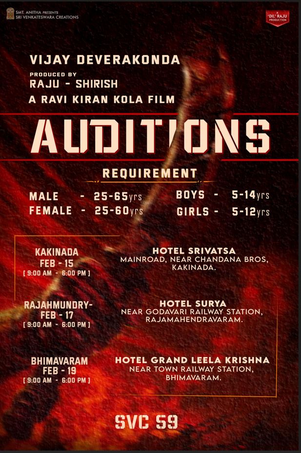 Audition Call From Vijay devarakonda new movie